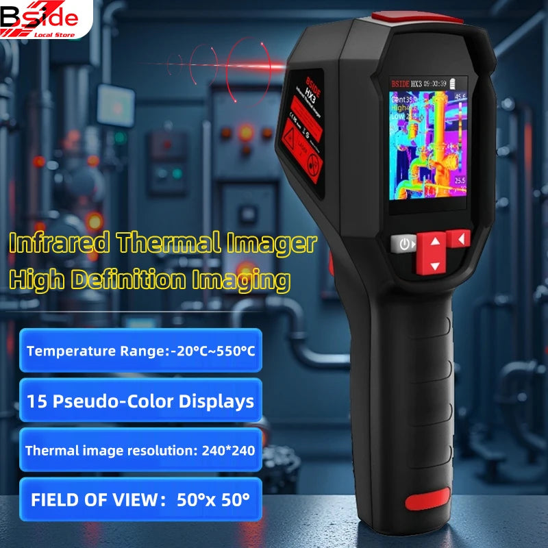 BSIDE black Smart Portable Thermal Imager 15 Color Palettes -20~550C 100×100IR Resolution PC Analysis Software Drop Resistant