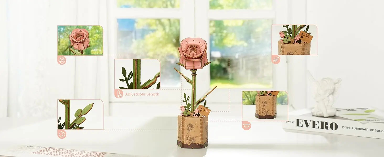 Robotime Kit di Artigianato Bouquet di Fiori Puzzle 3D in Legno