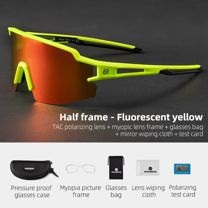 Occhiali da ciclismo ROCKBROS polarizzati con protezione UV400, occhiali da sole per bicicletta unisex fotocromatici, occhiali MTB e da strada