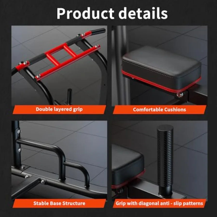 Adjustable Pull-Up Bar & Dip Station for Full Body Home Workouts