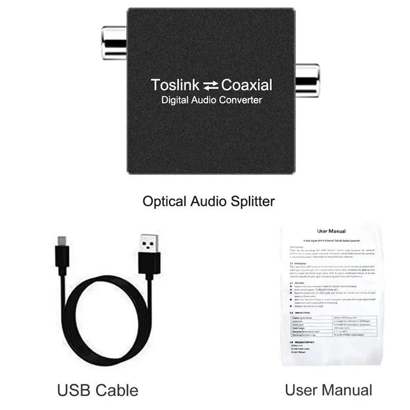 Convertidor de audio coaxial y óptico bidireccional