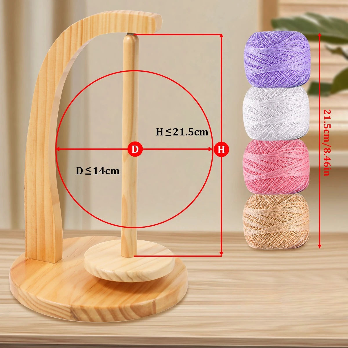 Wooden Magnetic Rotating Yarn Holder