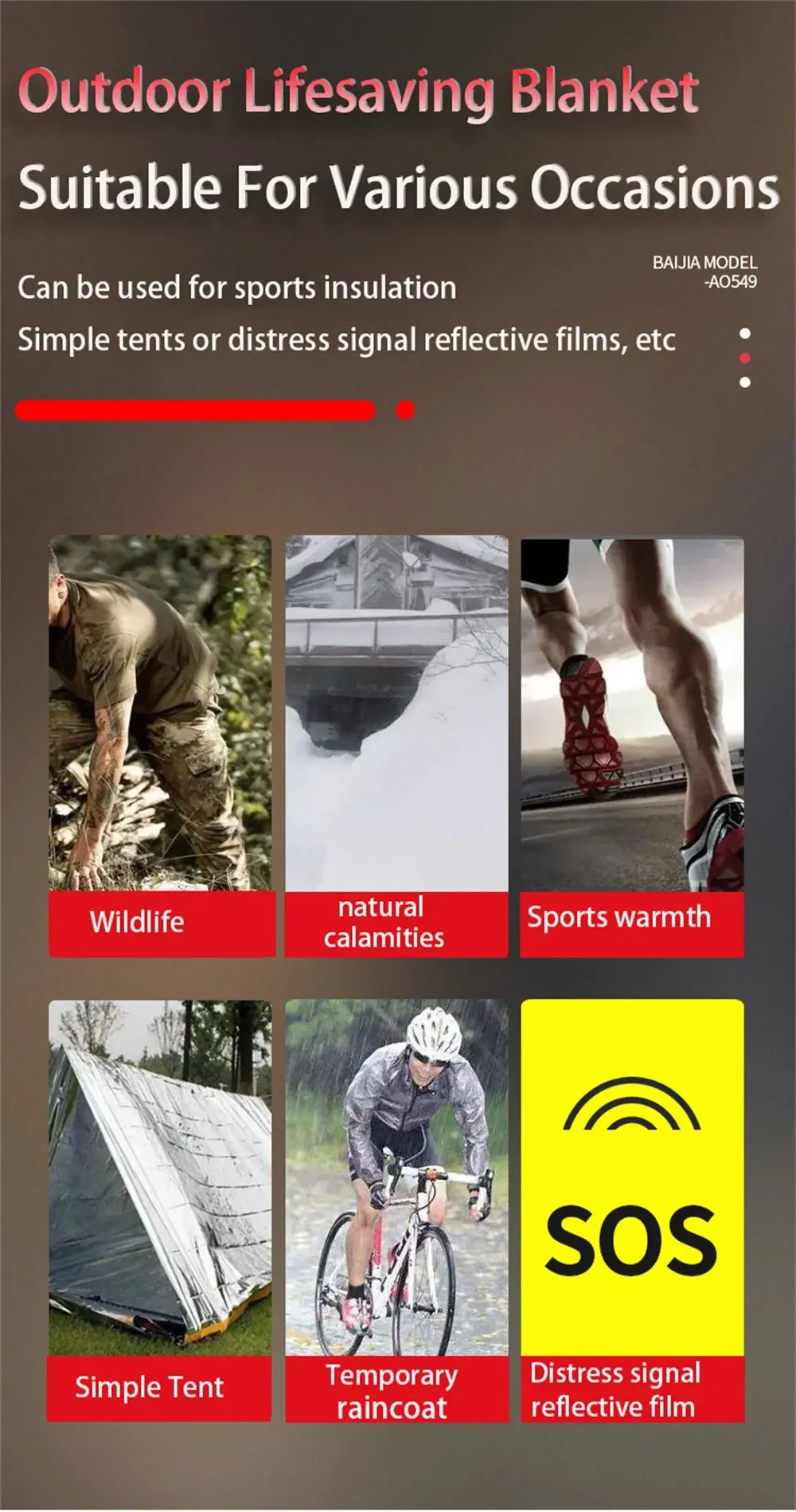 Emergency Thermal Poncho Blanket Lightweight Folding Water Resistant Windproof Sunshade Reusable First Aid Camping Mat Pad Cover