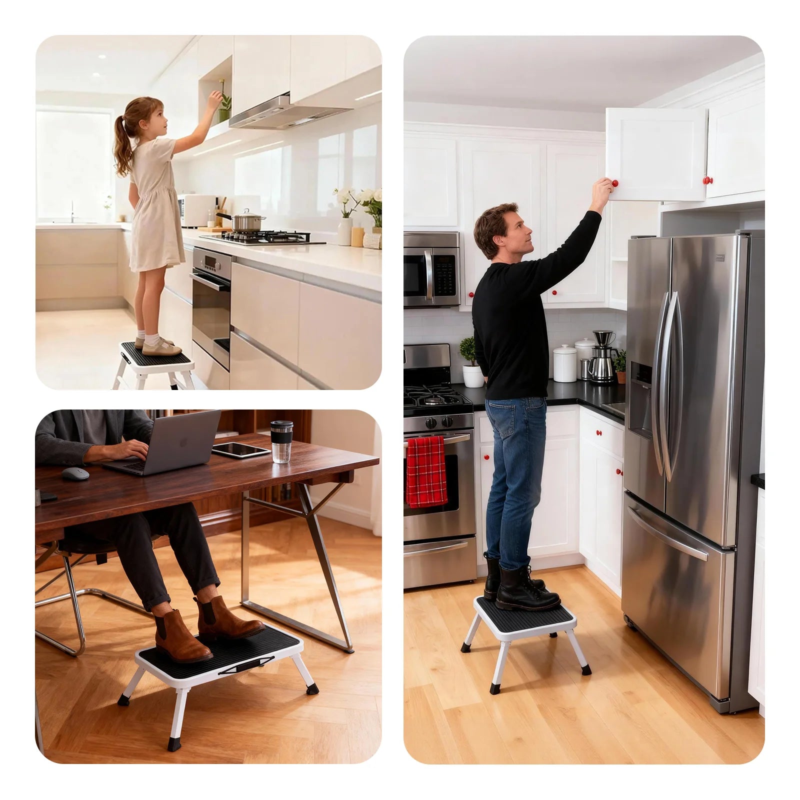Foldable 1-Step Ladder with Non-Slip Platform and 330 lbs Capacity