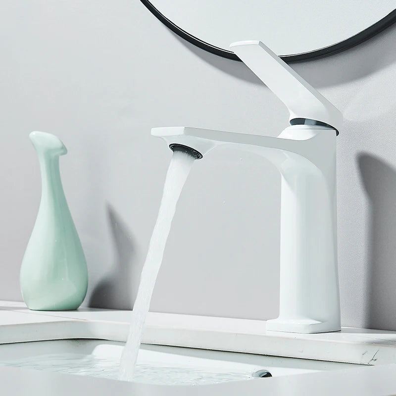 Gun Grey Modern Bathroom Sink Faucet Single Handle Deck Mounted Wash Basin Water Tap Hot And Cold Mixer