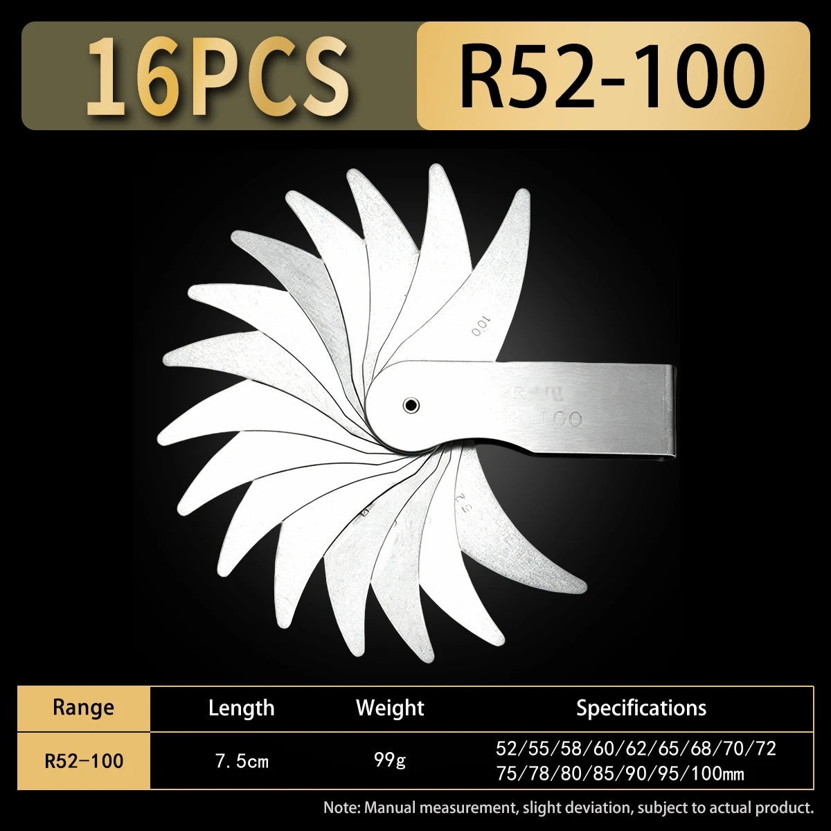 Radius Fillet Gauges for Concave and Convex Profiles