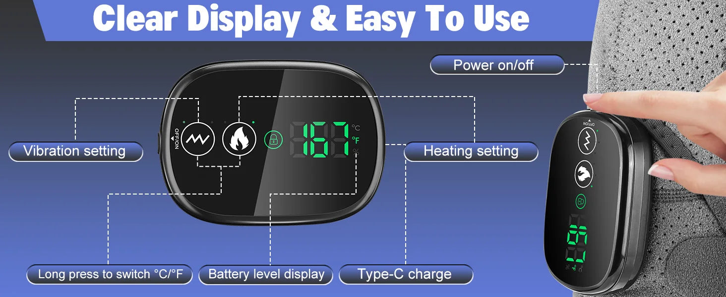 Coussin de massage pour épaule 3 en 1 avec vibration et chauffage