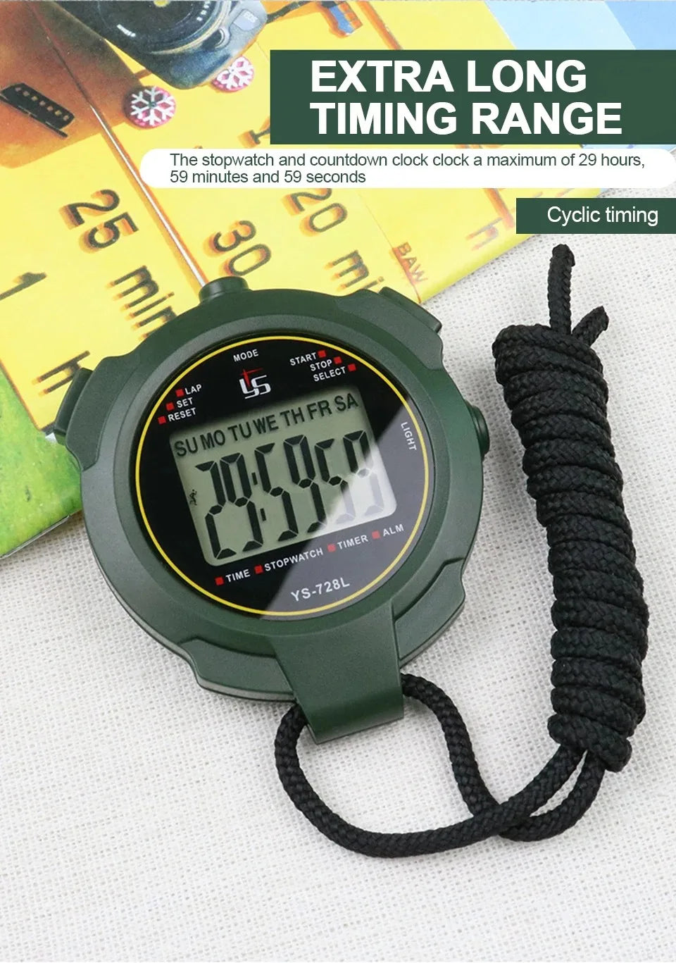 YS-728L Digital Stopwatch with Countdown and Backlight