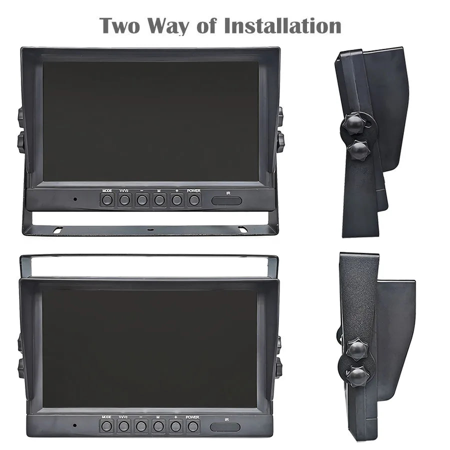 DIYSECUR 9-Zoll AHD IPS LCD HD Monitor Rückfahrbildschirm Auto Monitor Max Unterstützung 1080P AHD CVBS Auto-Kamera 4PIN Videoeingang