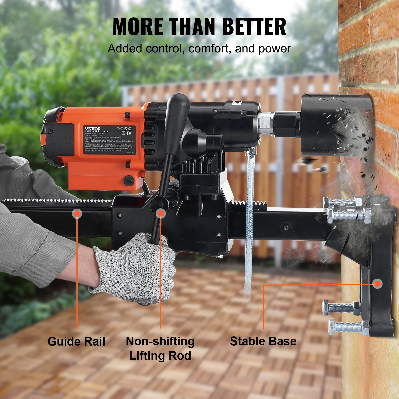 8-Inch Wet & Dry Diamond Core Drill Machine 750RPM Rig Stand
