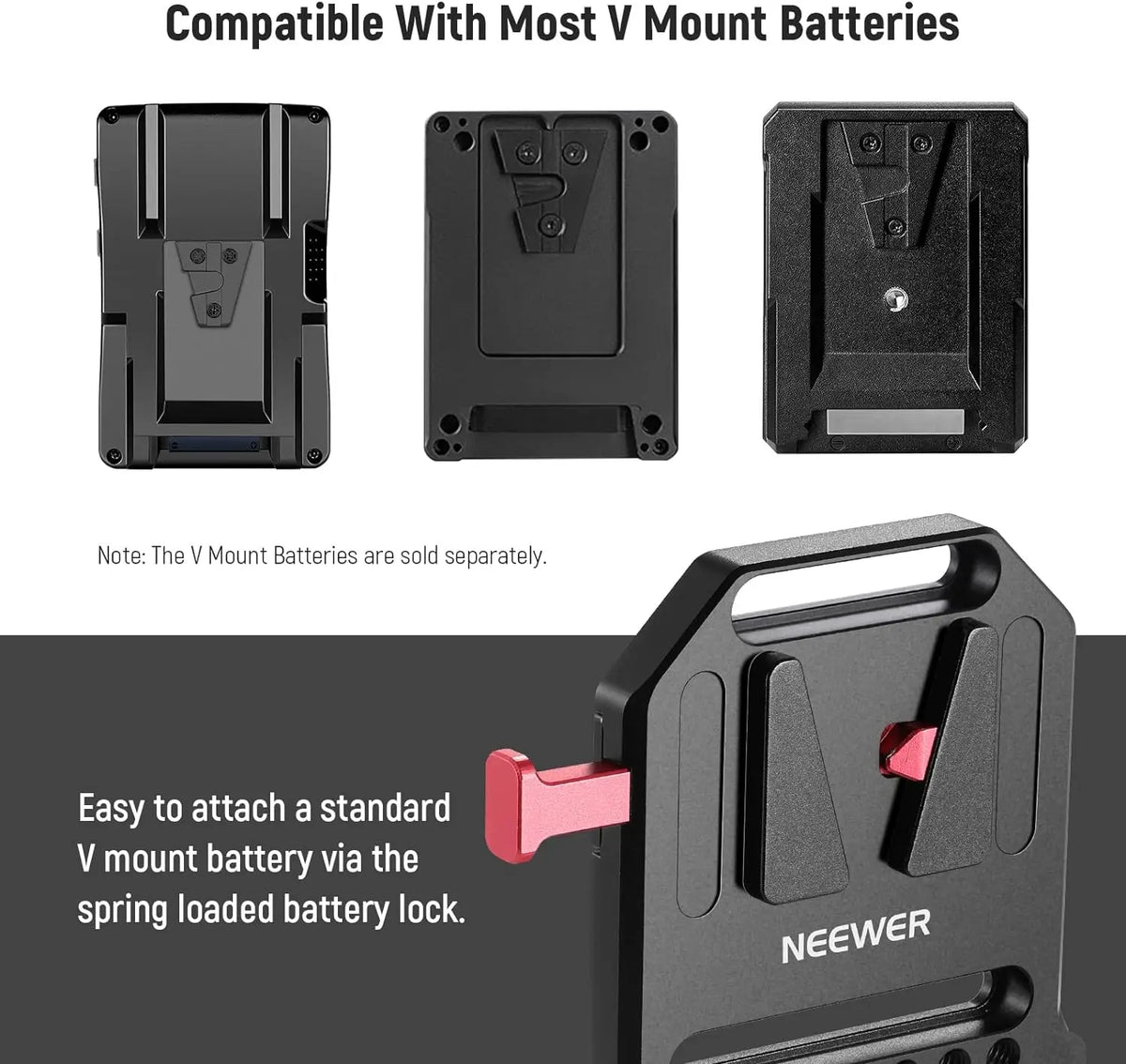 ST43 V-Mount Battery Plate with 15mm Rod Clamps