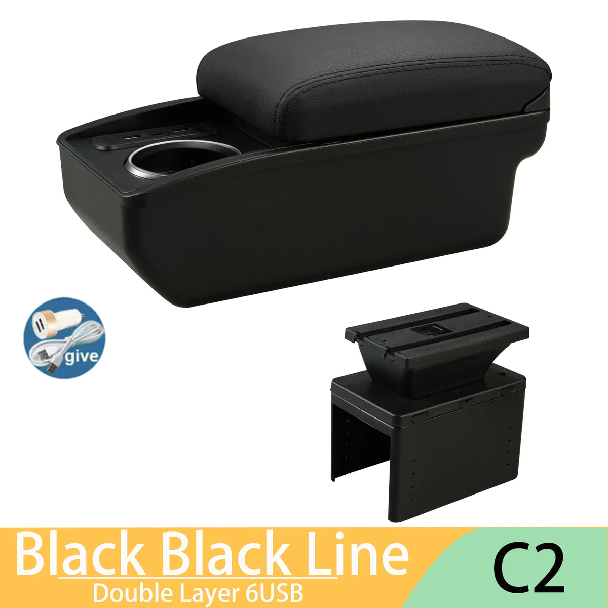 Universal Car Armrest Universal Model Armrest Box Central Storage Box Dedicated Cup Holder Retrofit Parts Interior Accessories