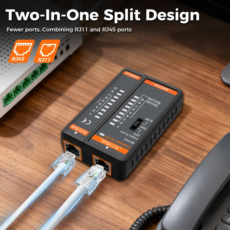 MCT02 RJ45 and RJ11 Network Cable Tester