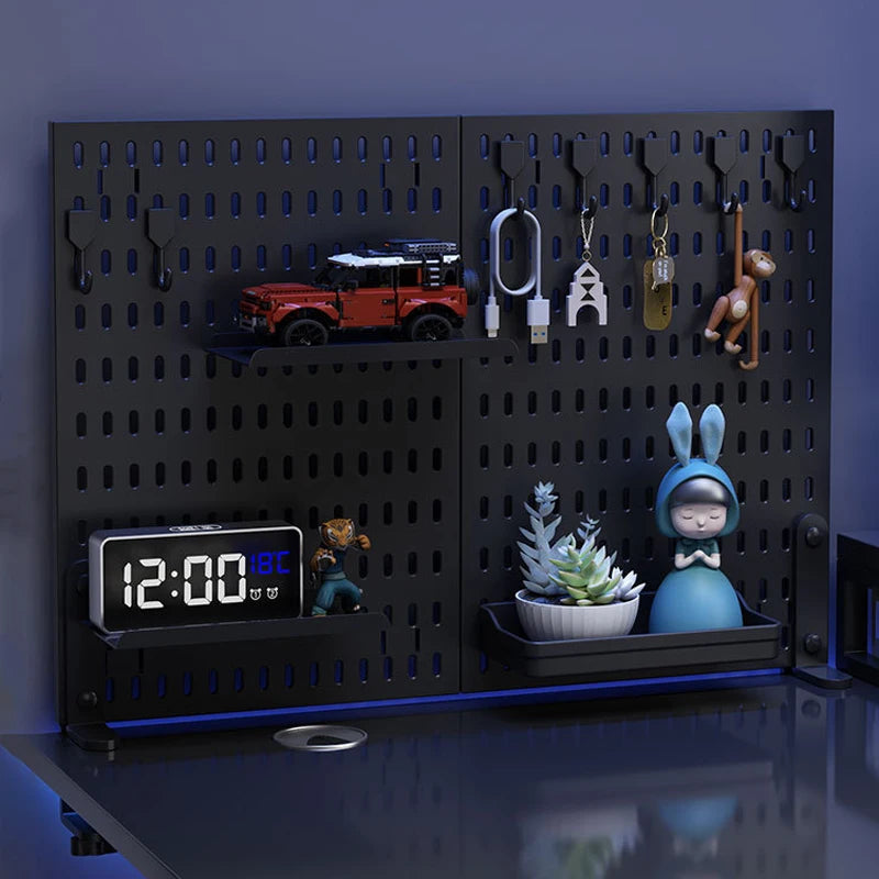 Wall Pegboard Storage Panel, Black or White