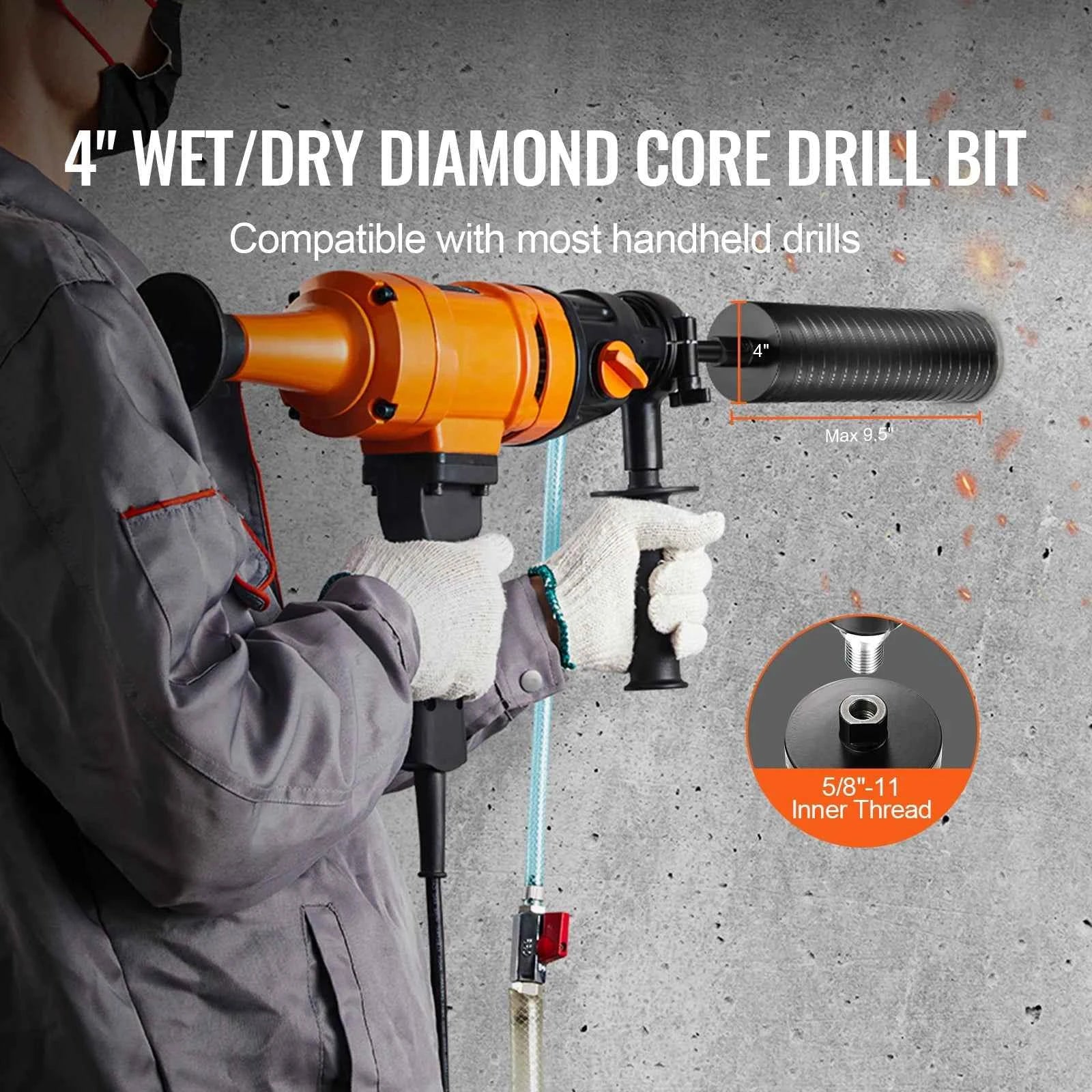 VEVOR Core Drill Bit Wet/Dry Diamond Core Drill Bit for Brick and Block Concrete Core Drill Bit Pilot Bit Adapter and Saw Blade