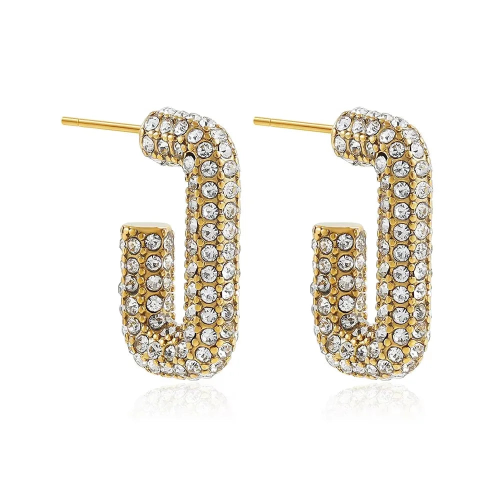 Zircon Circle Huggie Hoop Earrings for Women