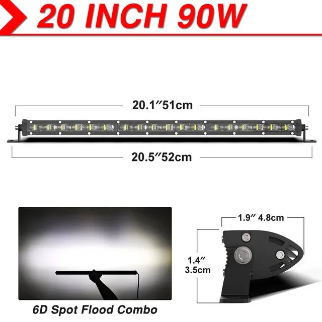 NAOEVO 4x4 Off road Led Light Bar Super Slim 120W 12V 24V 7 12 inch Driving Fog LED Work Lamp For Auto ATV SUV Tractor Boat Jeep