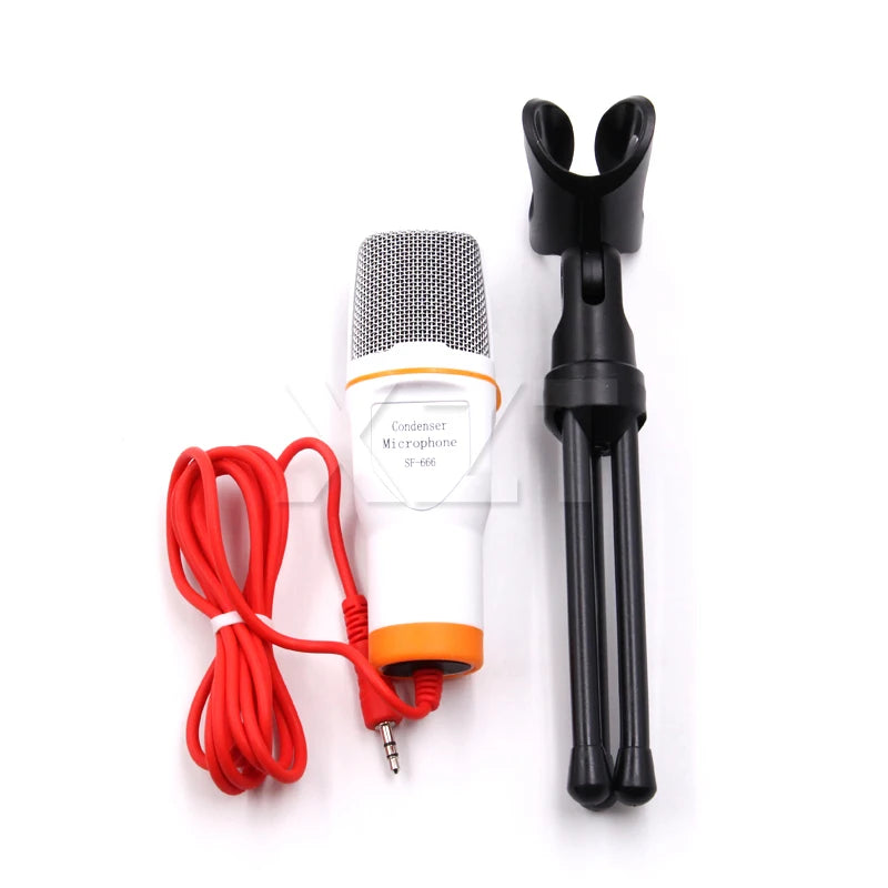 Wired Condenser Microphone with Holder, 3.5 mm Plug, for PC