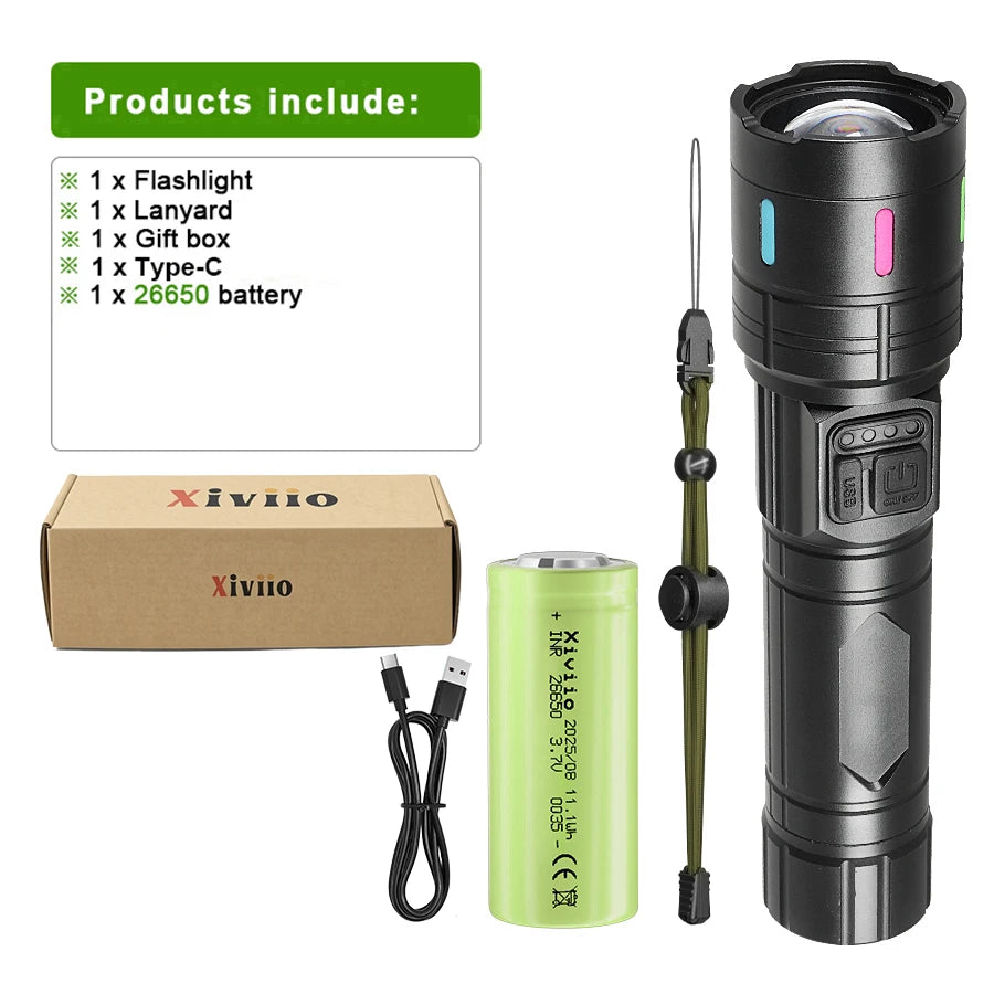 Rechargeable LED Torch with Adjustable Beam