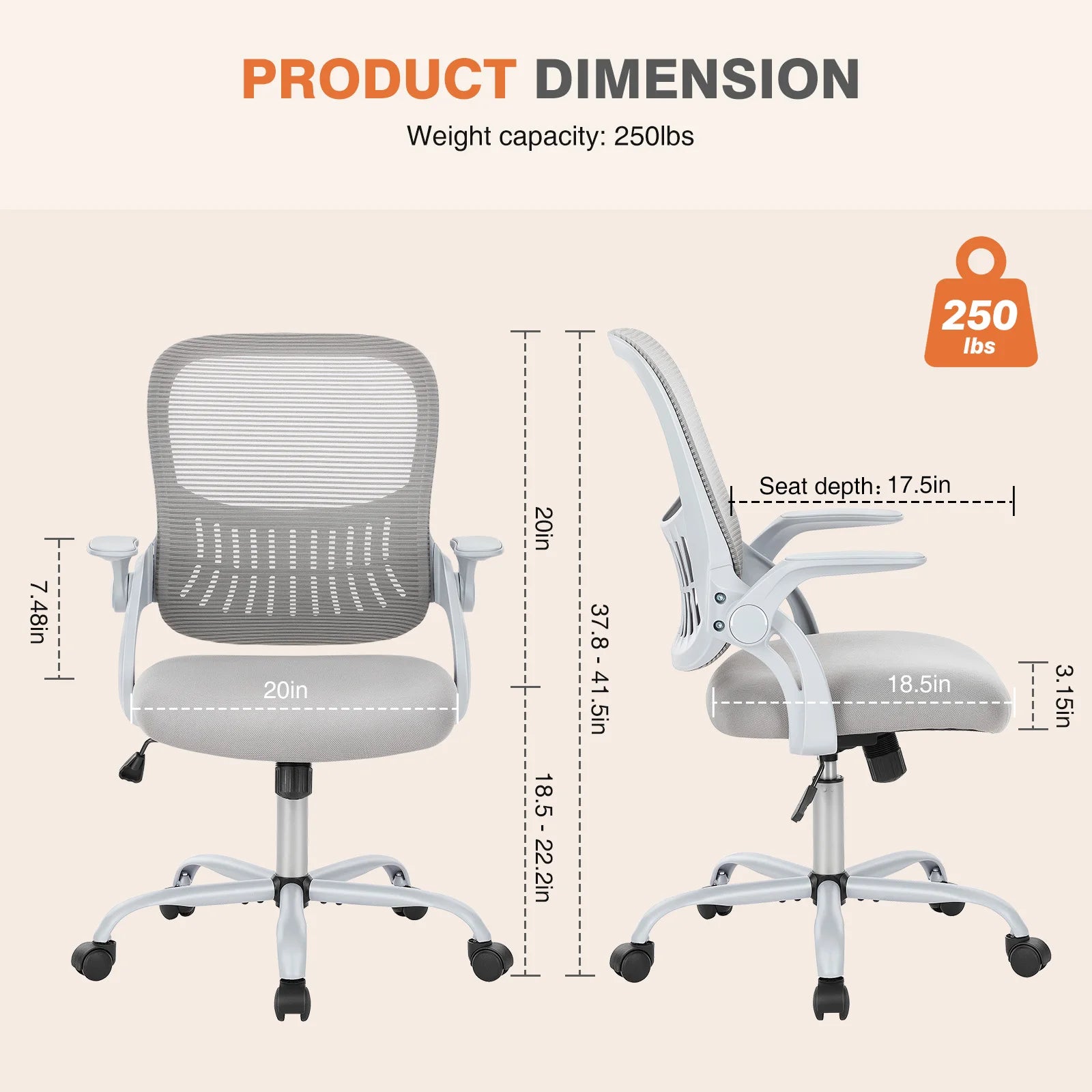Ergonomic Mesh Office Chair with Lumbar Support & Adjustable Height