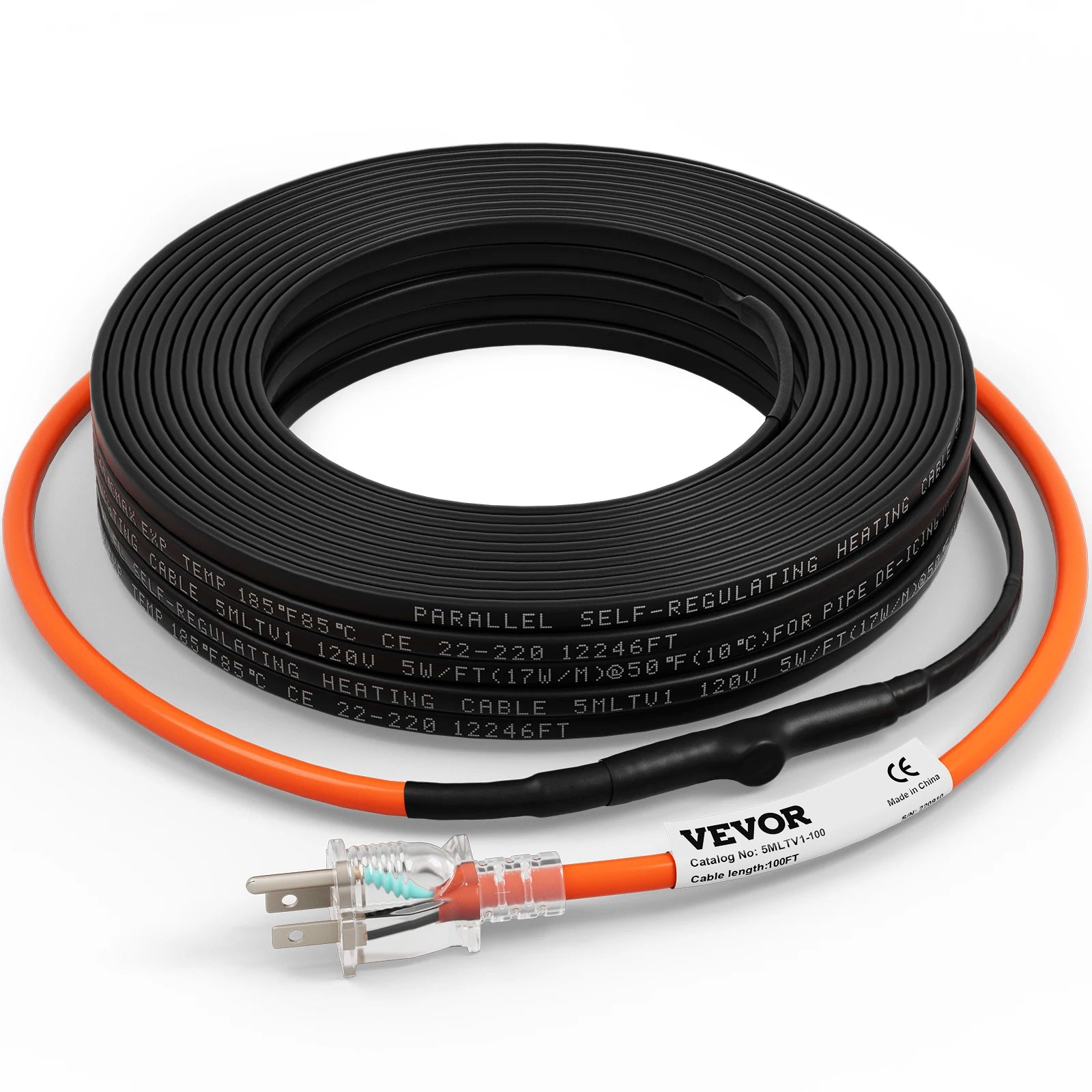 Self-Regulating Pipe Heating Cable for Freeze Protection 24–120ft