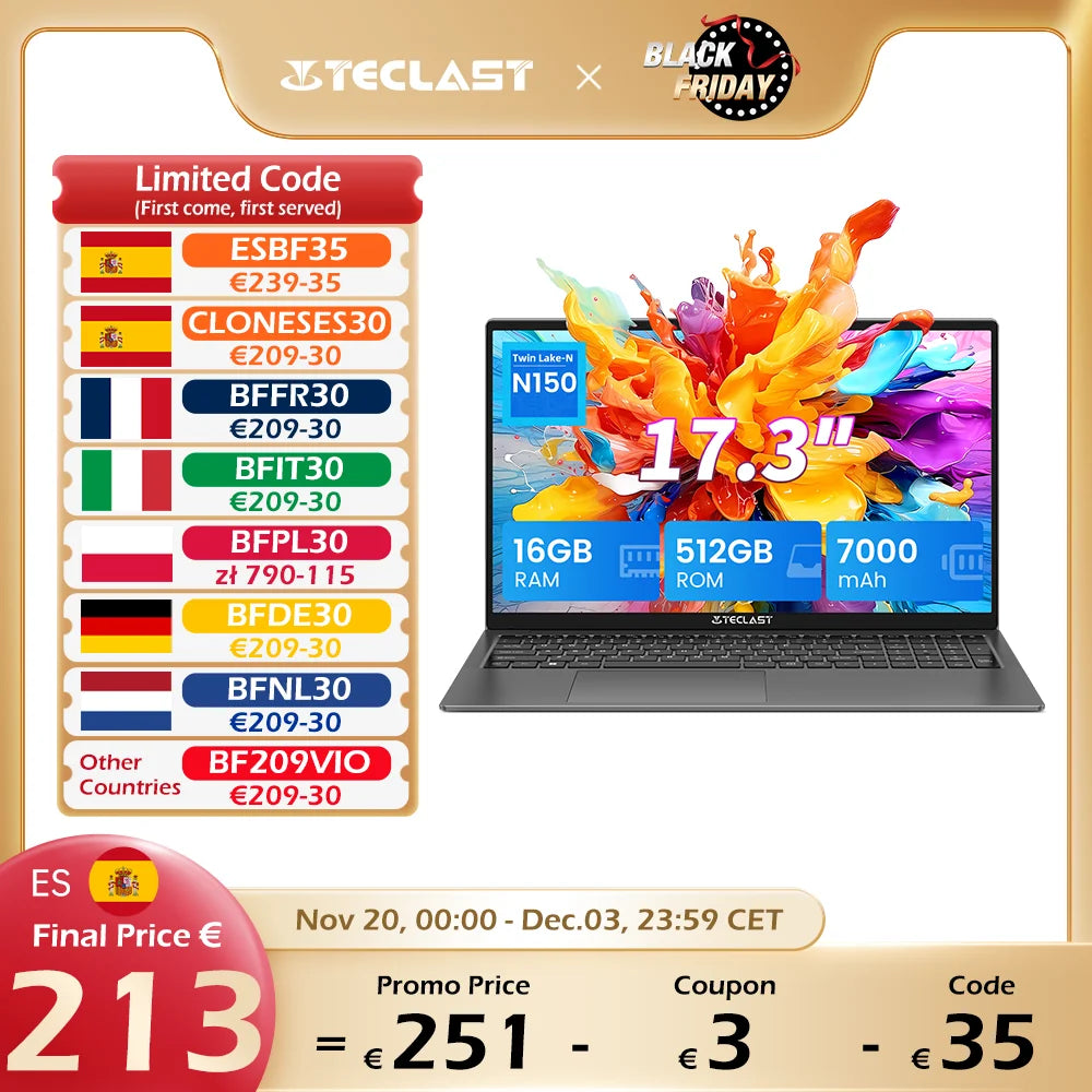 Teclast F17Plus Laptop 17.3 Pollici