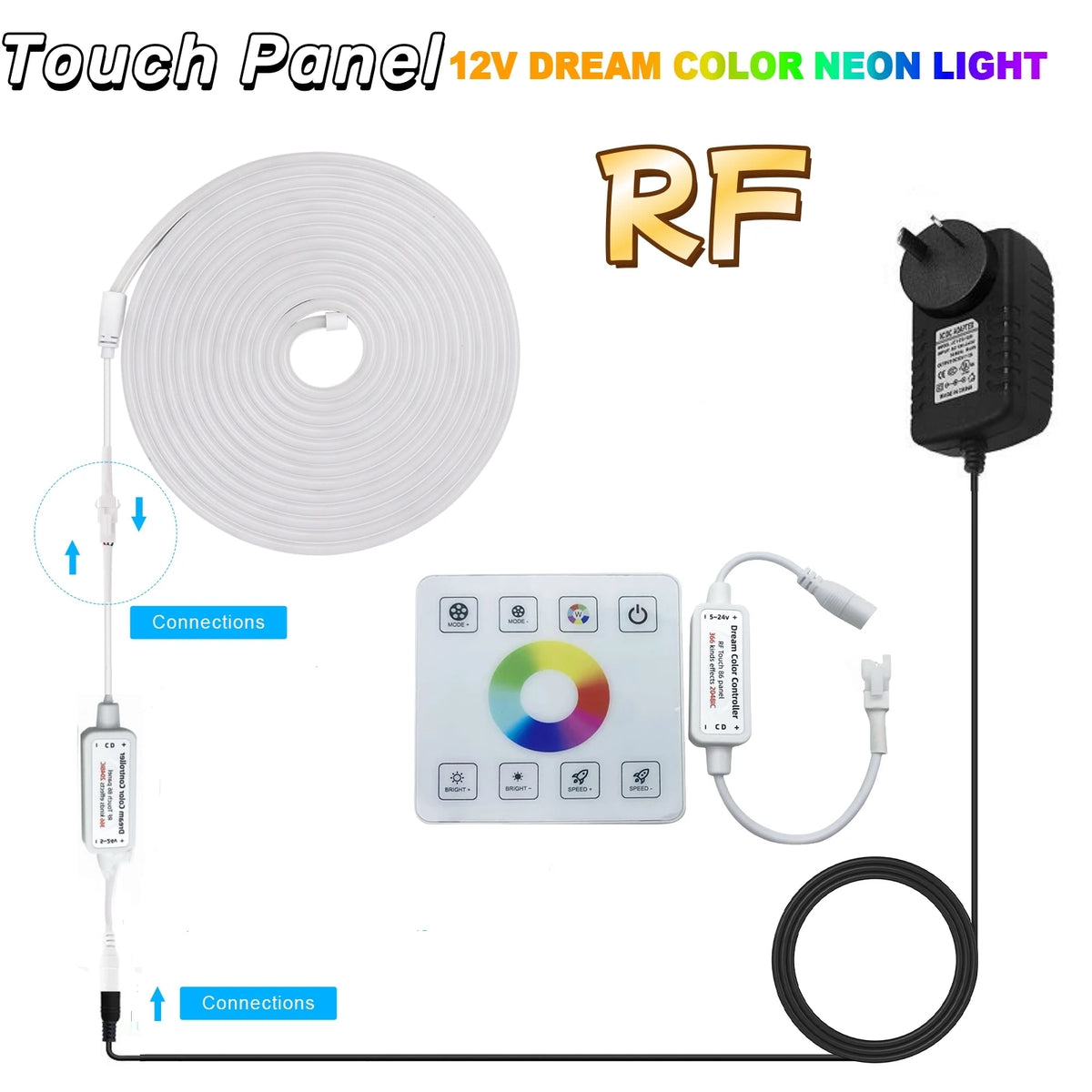 RGBIC Neon Light Rope, 12 V or 24 V Sets
