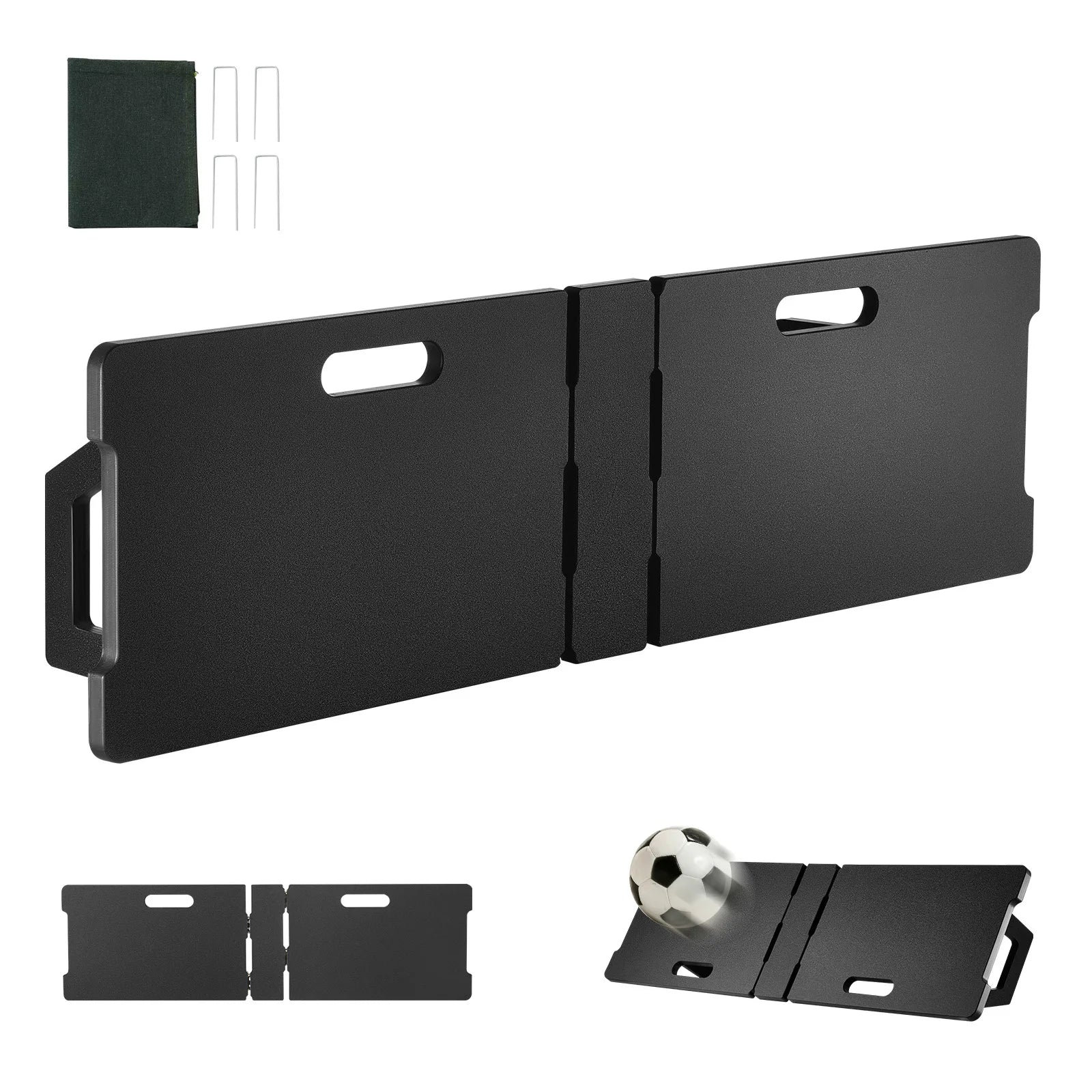 SucceBuy Fotbalový odrazový panel 45" x 13" Přenosný fotbalový wall s 2 úhly odrazu pro děti i dospělé, trénink přihrávání a střelby