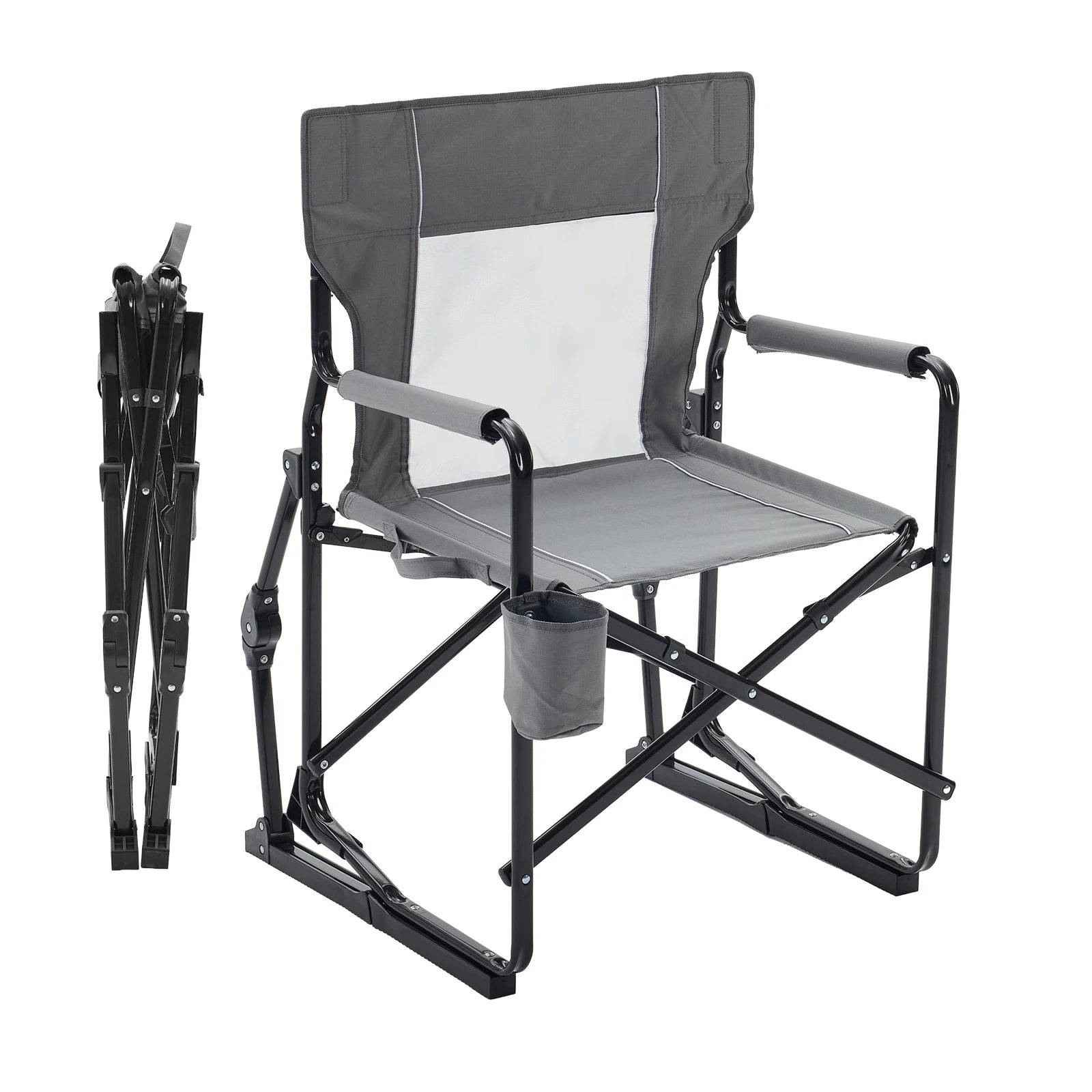 JHK Outdoor Folding Portable Camping Chair Mesh Back Waterproof Armrests Camping Lawn Chair with Sturdy Frame Foldable Seat for Patio Beach Camping