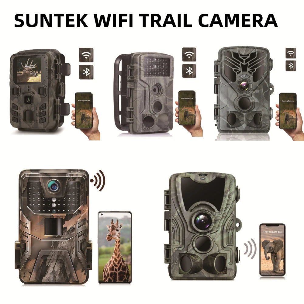 Outdoor WIFI APP 4K/2.7K 36MP/24MP Trail Camera Wildlife Infrared Night Vision Motion Activated IP65 Trap Game Cam Waterproof