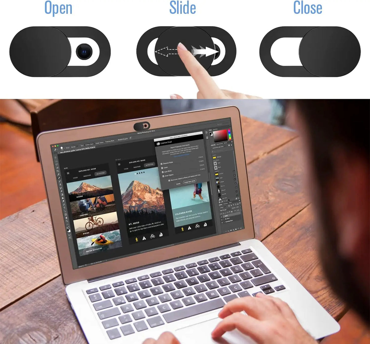Pack de couvre-webcam coulissant | Options