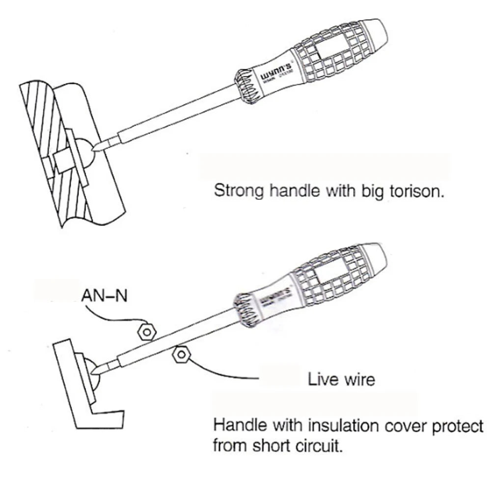 Tournevis testeur de tension électrique, pointe de 4 mm