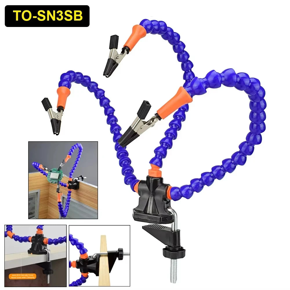 Support de soudage à mains libres flexible avec pince de table