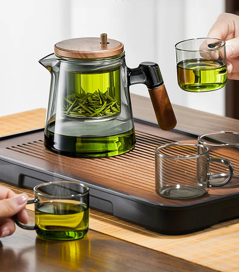 Tea Ceremony Culture Large Capacity Dividing Teacup Removable Glass Inner Tank Home Tea Water Separation Filter Teacup