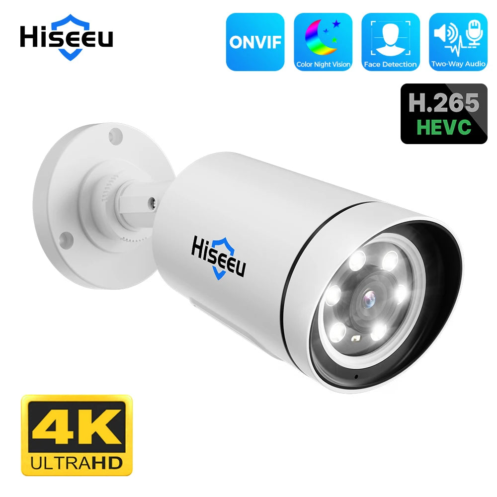 4K 8MP PoE IP Bullet Camera with Human Detection