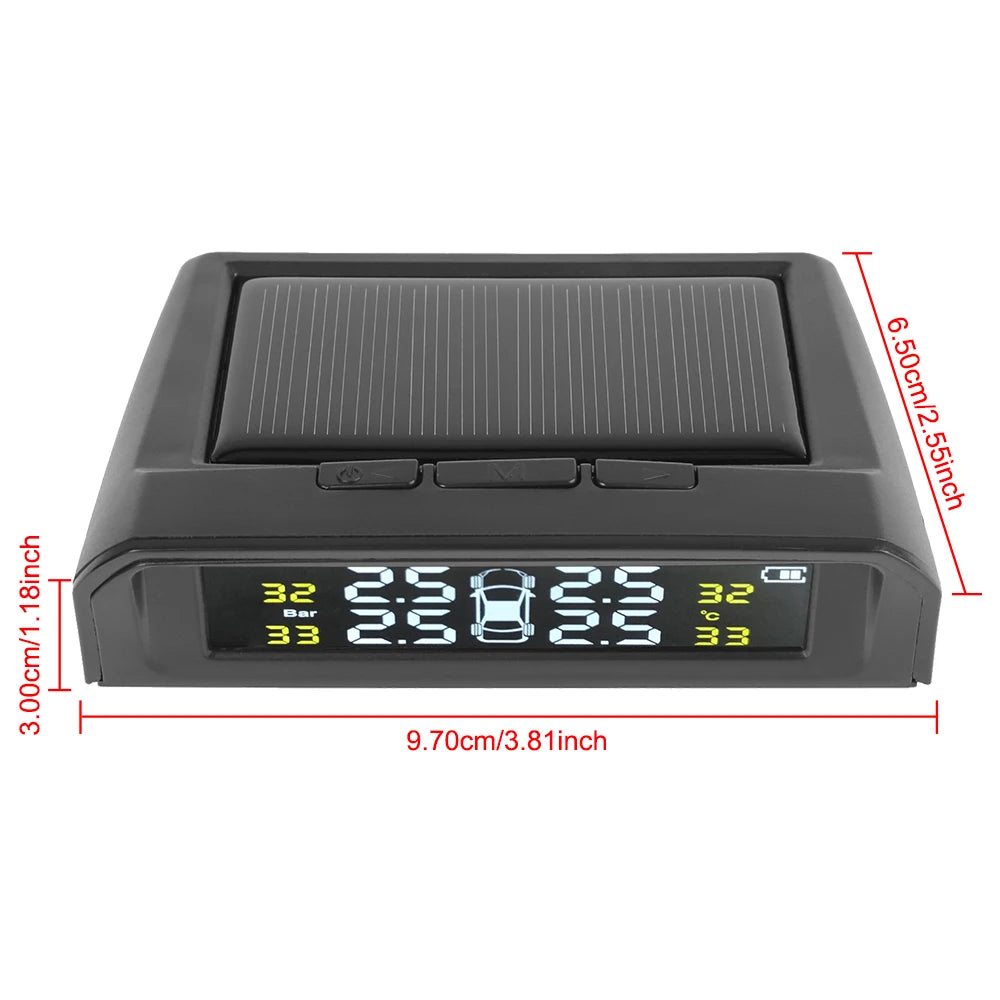 Solar TPMS Tire Pressure Monitoring System with External Sensors
