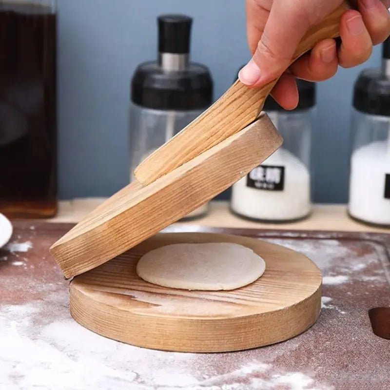 Wooden Dough Press for Wrappers and Flatbreads