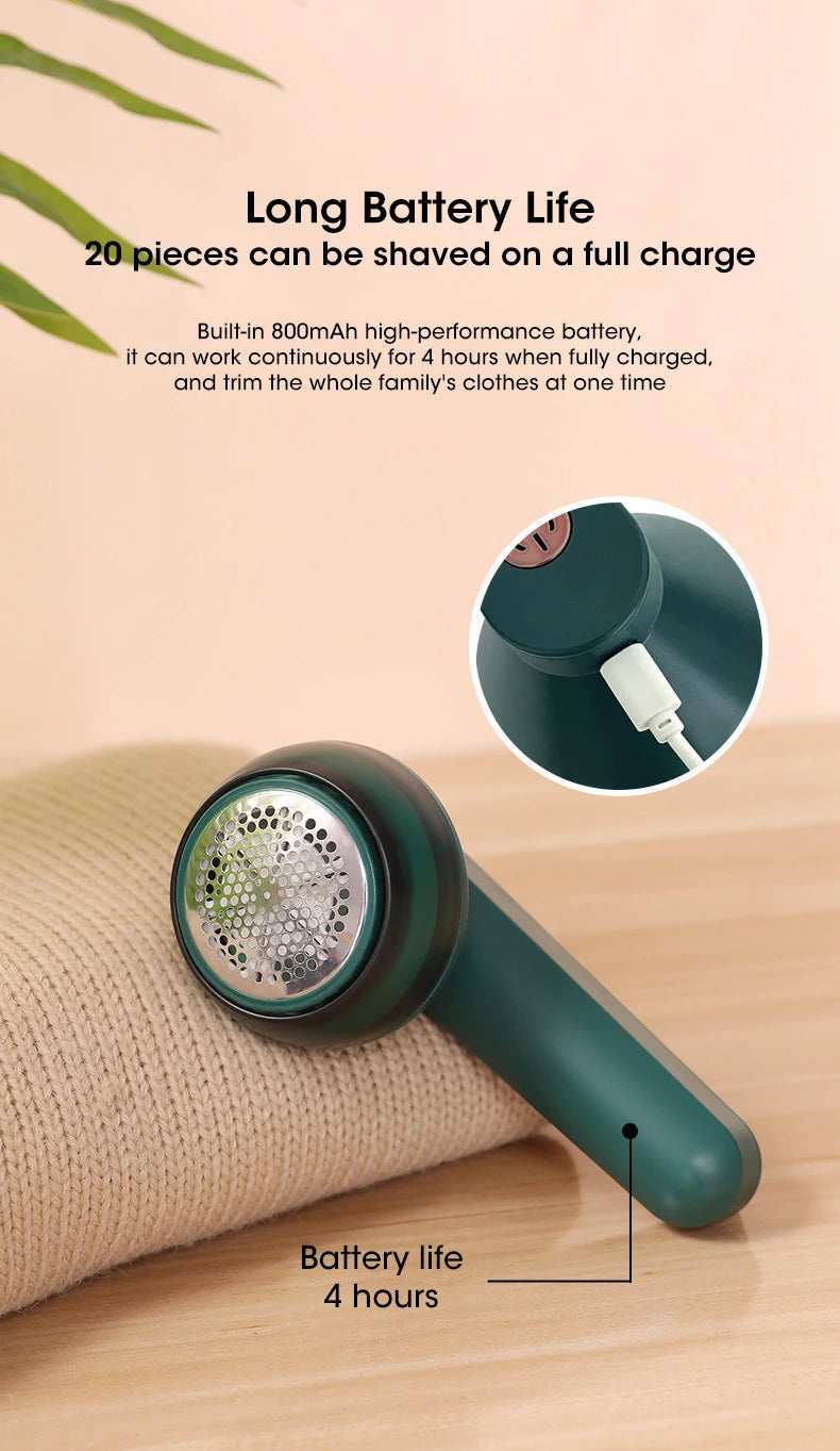 Electric Lint Remover For Clothes Fuzz Pellet Sweater Fabric Hair Ball Trimmer Portable USB Charging Detachable Cleaning