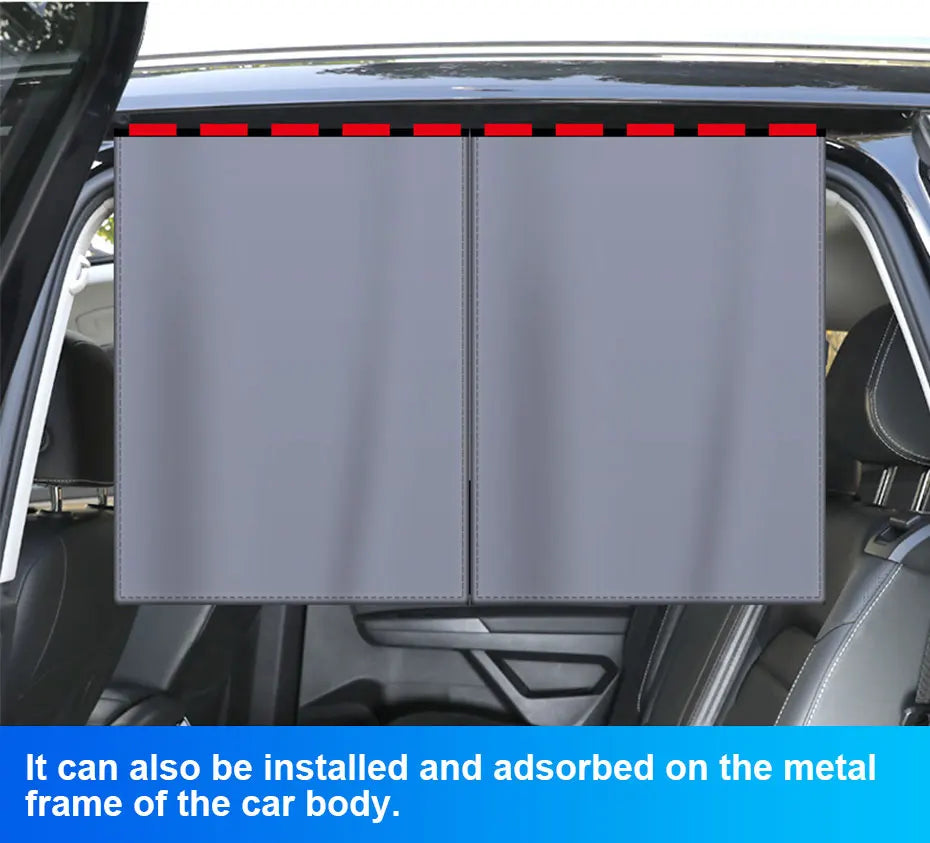 SEAMETAL 2Pcs Car Curtains Magnet Double Layer Side Window Sun Shade Privacy Curtain UV Block Sun Protection Cover for Children