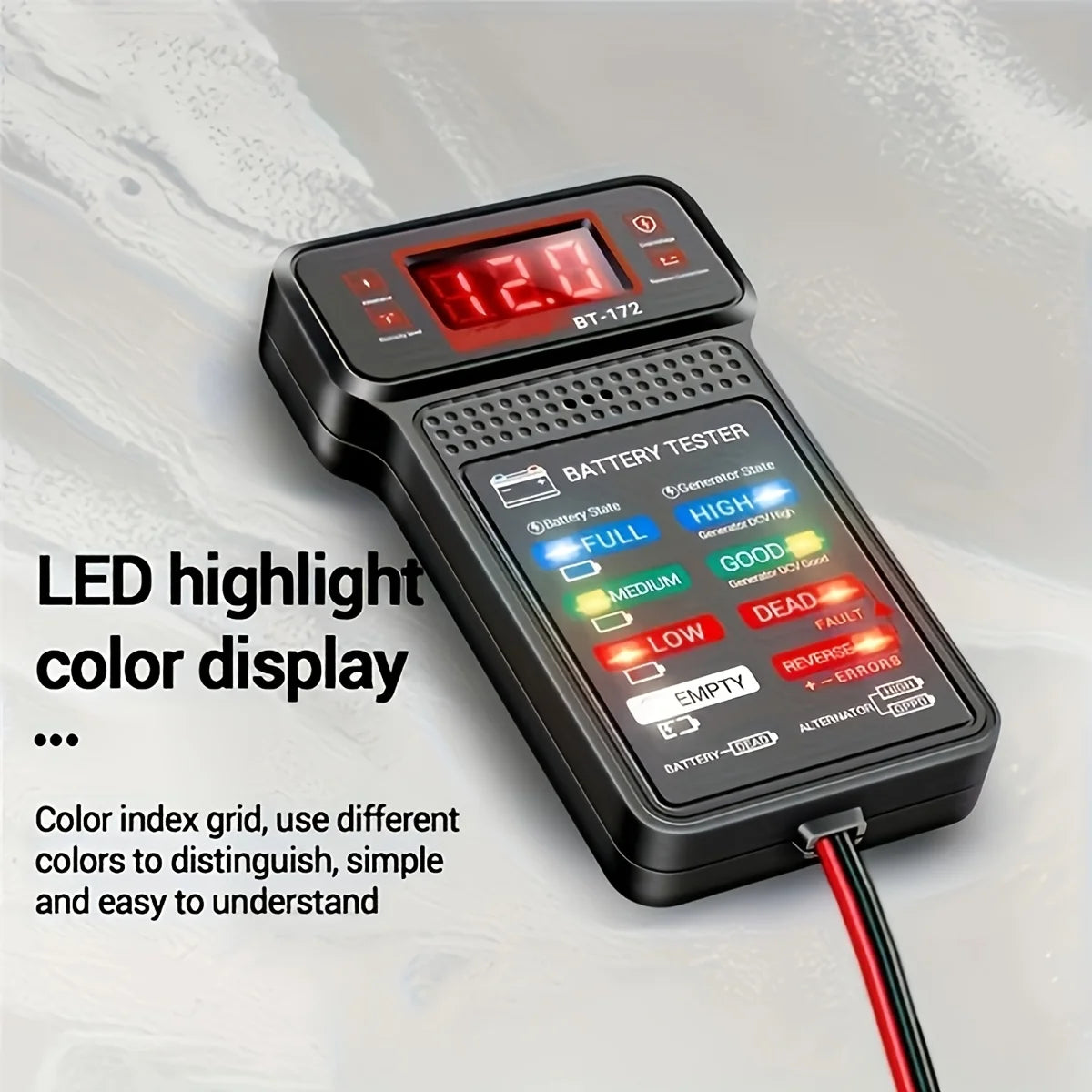 Smart Car Battery Tester, Suitable for Home Self-Checking/Repair Shops, One-Click Diagnosis of Life Span and Capacity, Quick Fault Identification, Intuitive Data Display, Compatible with Multiple Car Models, a Tester That Can
