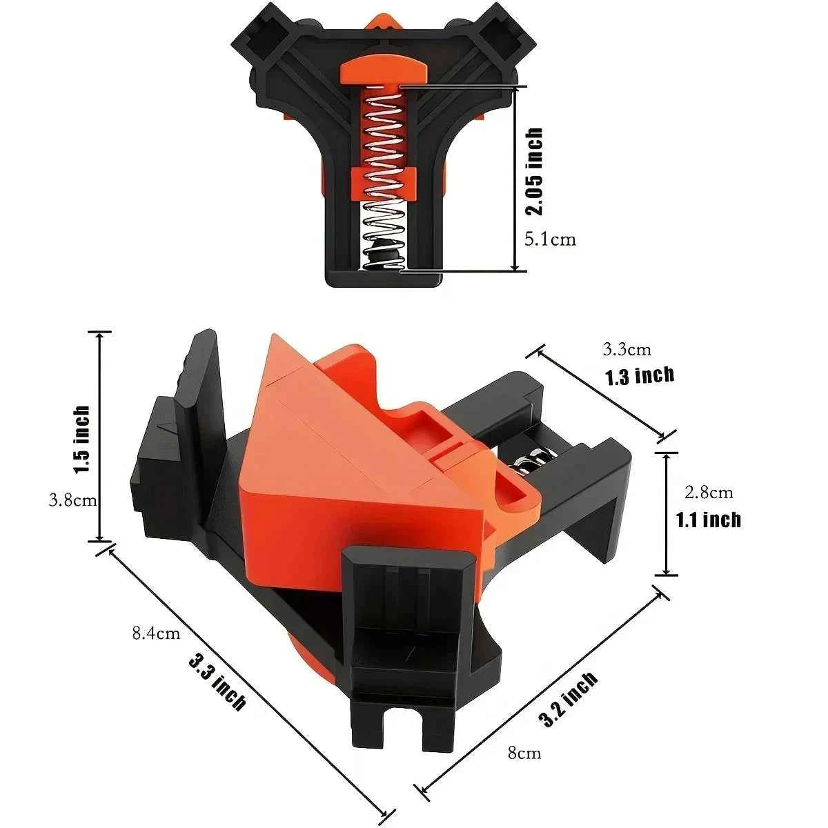 4PCS Right Angle Fixing Clip Woodworking Clamp Adjustable Swing Corner Clamp Corner Clip Fixer for Welding Drilling Cabinets