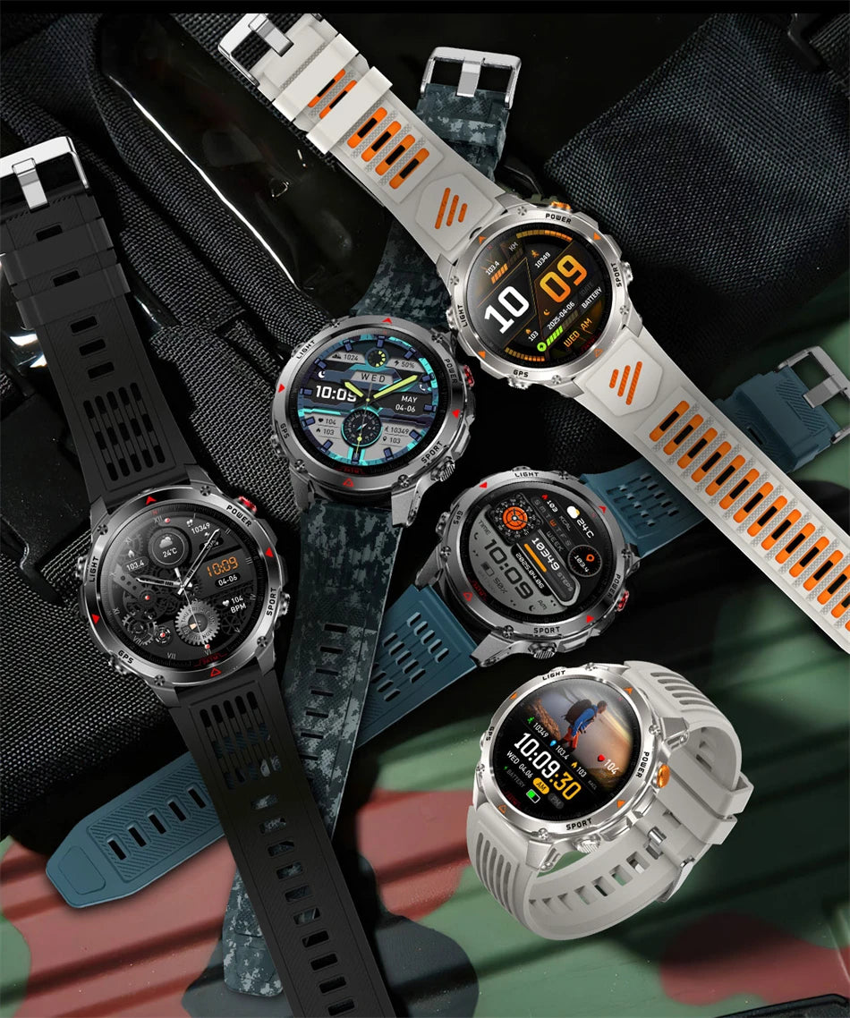 Smartwatch con chiamata Bluetooth all'aperto con bussola e GPS collegato al telefono