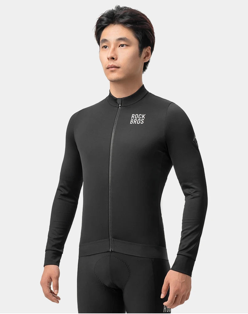 Men’s Thermal Cycling Jersey Windproof Fleece for Cold Weather Riding