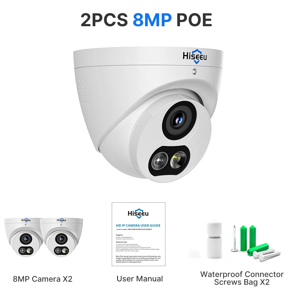 4K 12MP PoE Dome Security Camera with Motion Detection