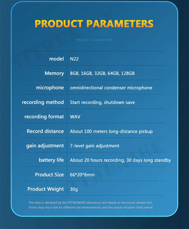 Mini Voice Activated Recorder Digital Audio Recording Keychain Device Wearable Sound Professional Micro Dictaphone STTWUNAKE