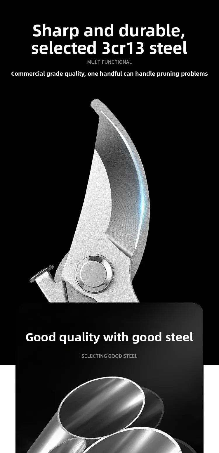 190mm Straight Head Pruning Shears Non-slip HandleStainless Steel Outils Manuels Household Bonsai Garden Scissors Pruing Shear
