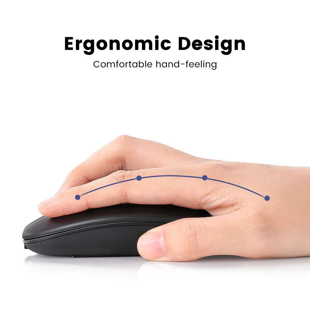 Wireless Mouse Bluetooth-Compatible Gaming Mouse (Dual Mode:BT+2.4Ghz) Ergonomic Rechargeable Mice for PC/Laptop/Macbook 