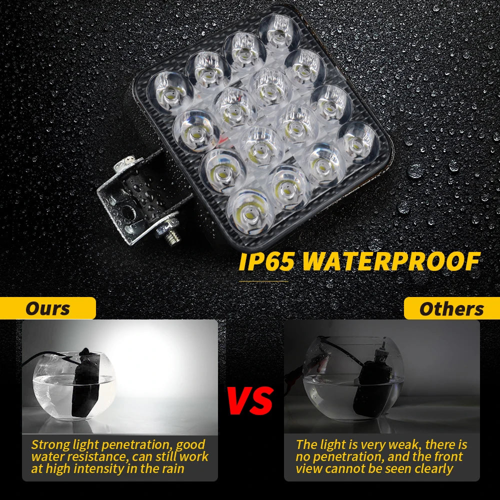 48W 16 LED 12V 24V LED Work Light Bar