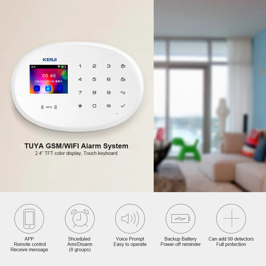 W181/W202 Tuya WiFi a 2G GSM Alarm System