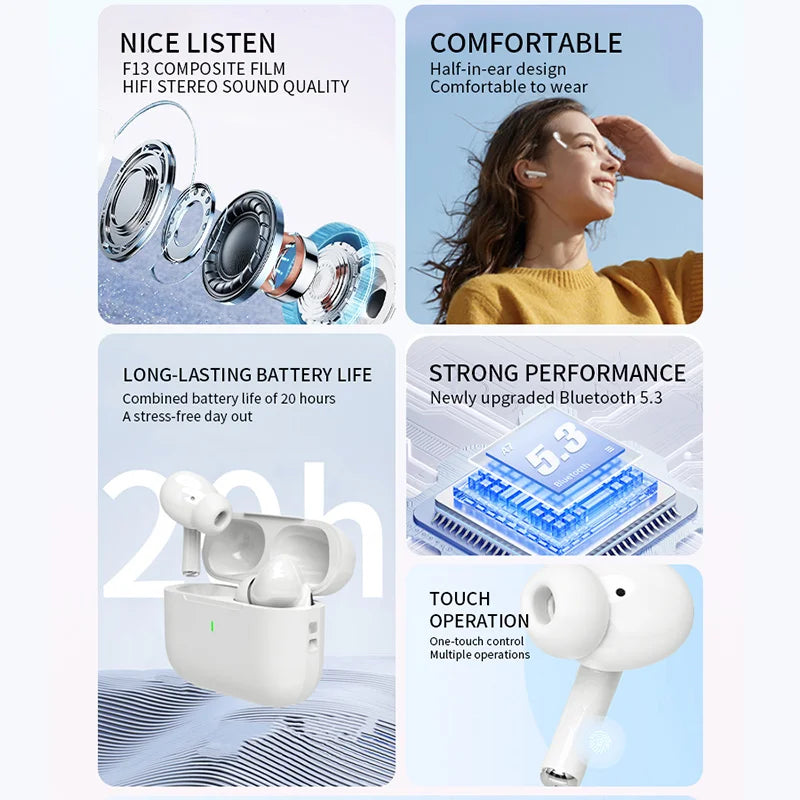 A7PRO Bluetooth Earbuds with Touch Controls & Charging Case